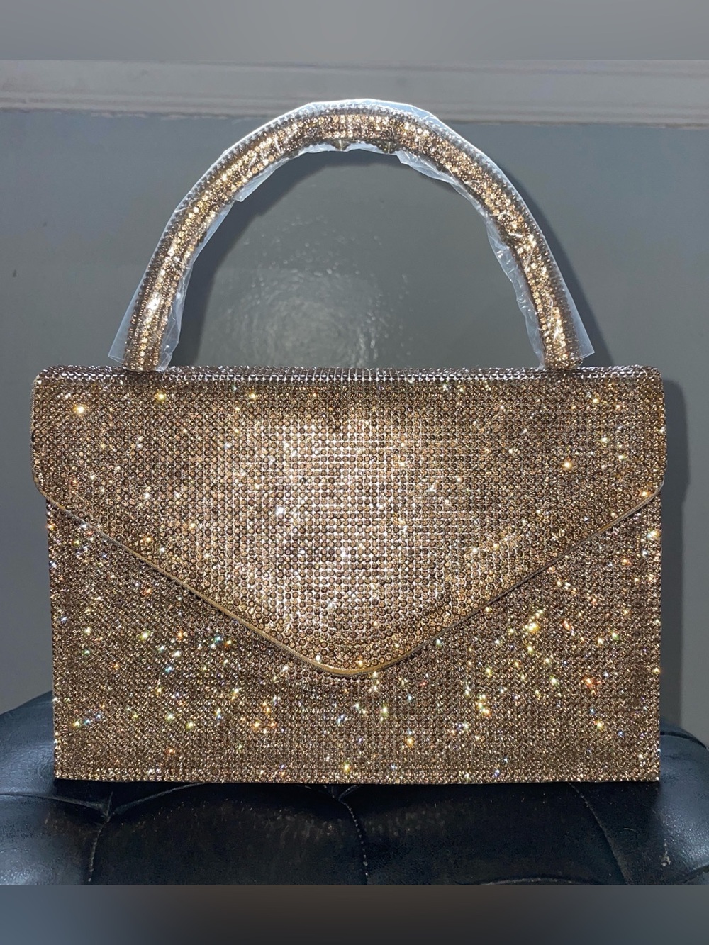 City One Gold Rhinestone Purse